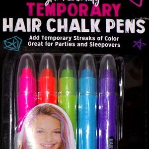 Glam & Beauty Temporary Hair Chalk Pens 5 Colors - Hair Beauty Fun- New